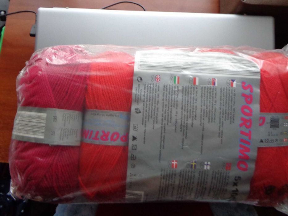 włóczka akryl 5 motków po 100gram