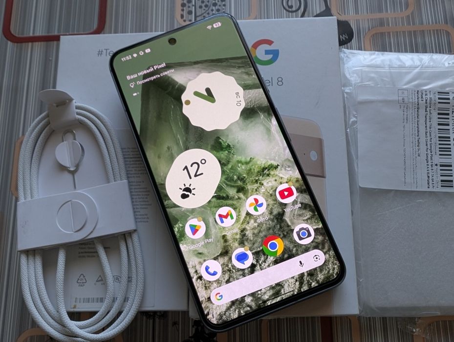 ІДЕАЛ Google Pixel 8 Hazel 8-128Gb/Neverlock/2-Sim/NFC/98% АКБ/254 циклів/Без Дефектів/Комплект
