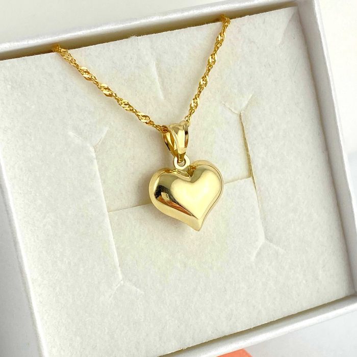 ZŁOTA zawieszka lśniące SERCE PRÓBA 585 (14K)