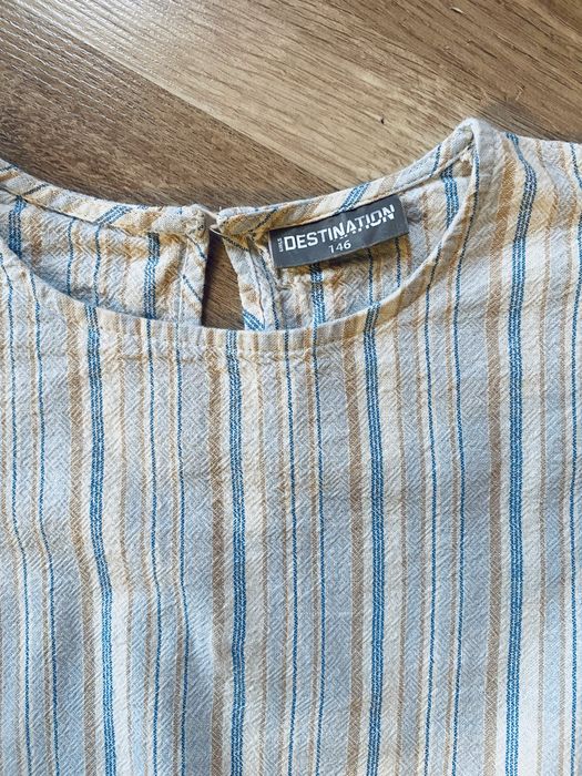 Sukienka z wycięciami niebieska w paski 146 boho letnia nowa