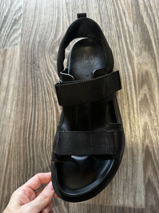 Чоловічі шкіряні босоніжки Preppy, чорні, розмір 44