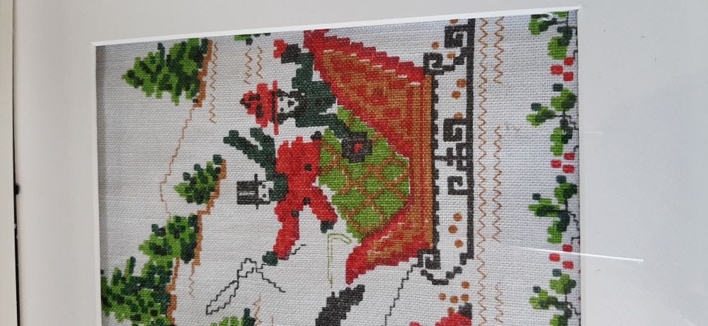 Obraz 42x32 druk na materiale kulig koń sanie zima