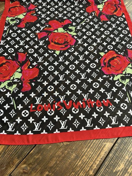 Шифоновий платок шарф хустка louis vuitton