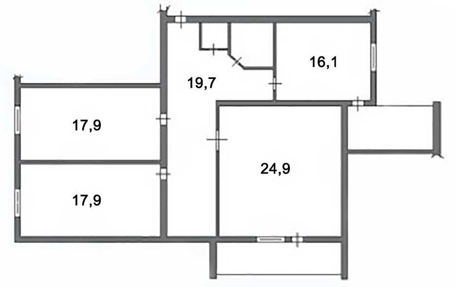 Продаж 3к квартири на Казбеті