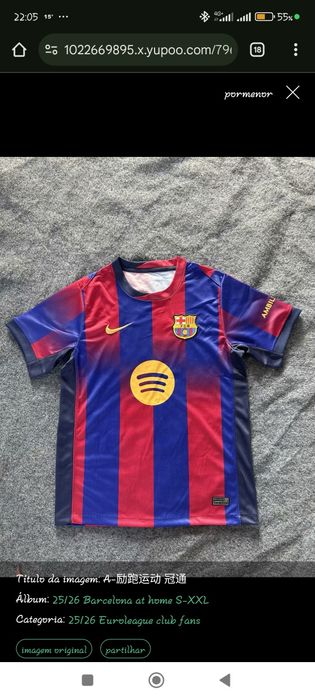 Camisolas de clubes europeus e clubes brasileiros.