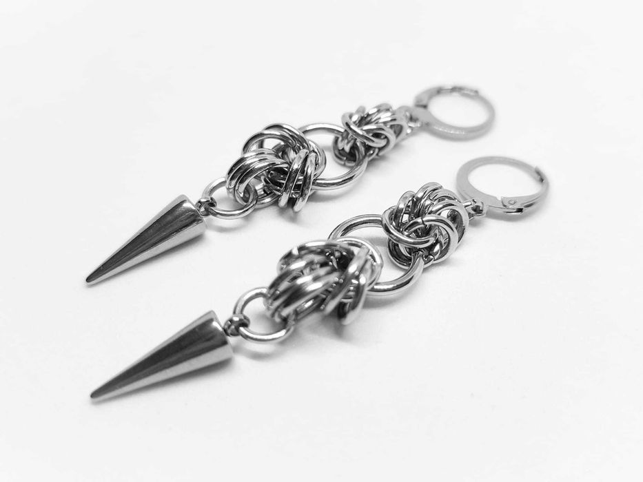Kolczyki z kolcami – gothic, punk, stal chirurgiczna, handmade