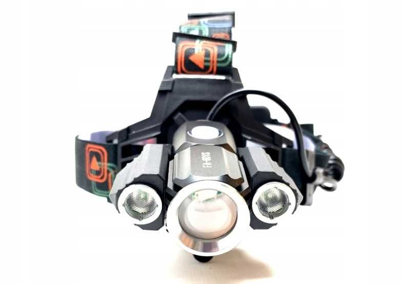 Bardzo mocna latarka czołowa i rowerowa 3 LED TS6