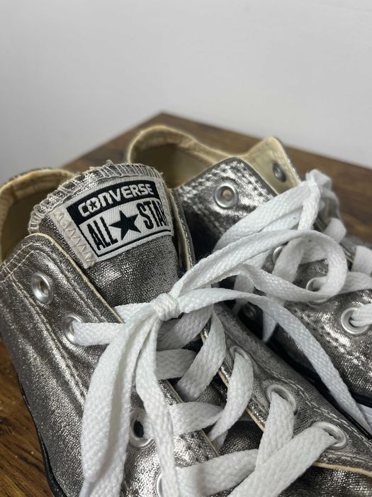 Srebrne metaliczne buty sportowe trampki tenisówki Converse 37,5