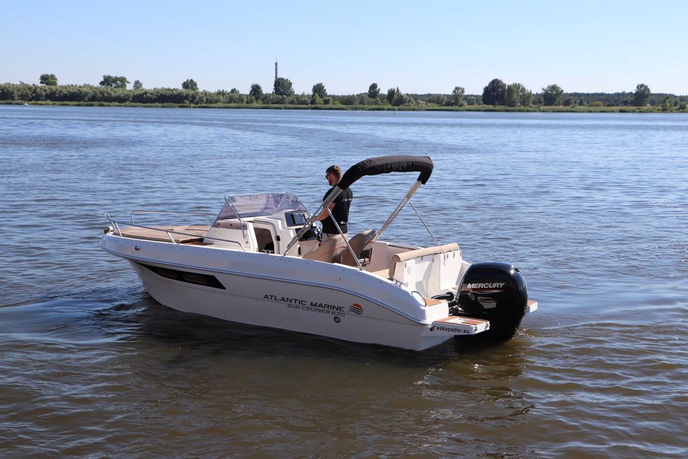 Nowa łódź Atlantic Marine 630 Sun Cruiser z Mercury F150 i przyczepa