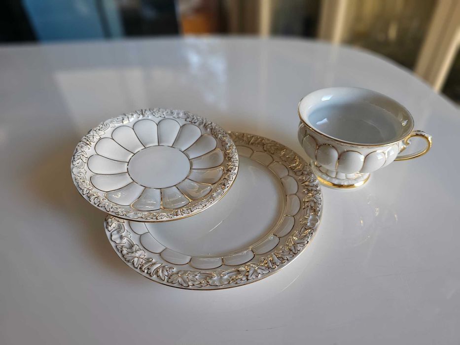 Filiżanka x-form miśnia/meissen  trio śniadaniowe