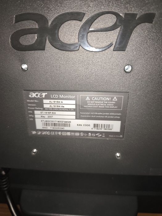 Monitor Acer 19 polegadas vga