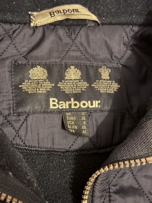 Barbour kurtka 38 krotka czarna pikowana polarowa