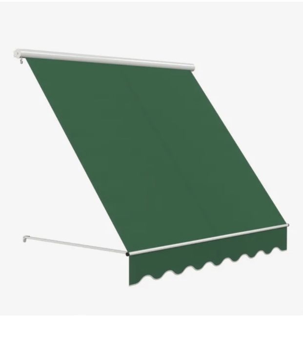 Toldo verde de tela plana com rolo manual Naterial Balcony