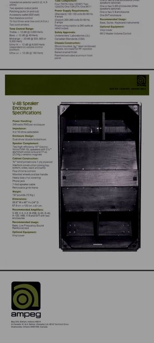 Coluna baixo Rara, Ampeg V-4B64585323027330127