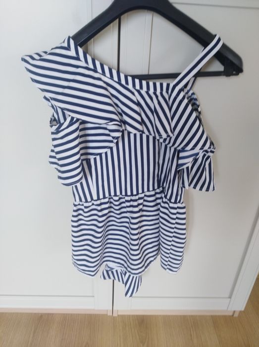 Bluzka letnia z falbankami, w paski 38, M