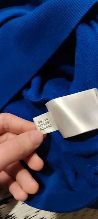 Bluza adidas niebieska z kapturem big logo