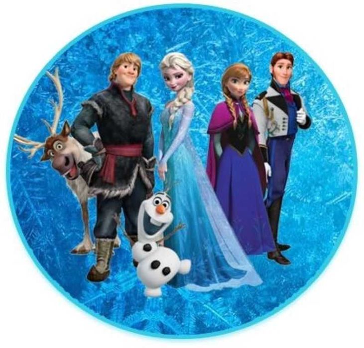 Opłatek na tort Urodziny Kraina Lodu