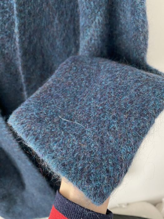 Uterque długi wełniany moherowy sweter kardigan puszysty premium
