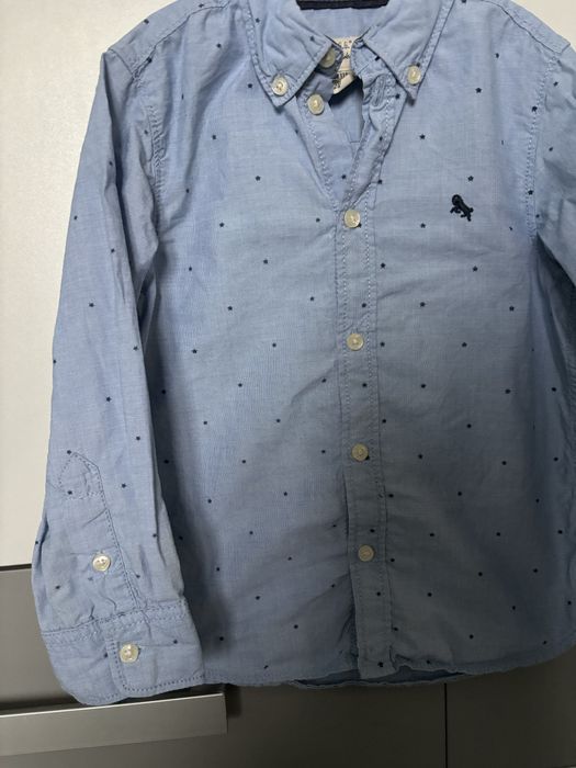 Koszula 110 H&M wzory kropki niebieska