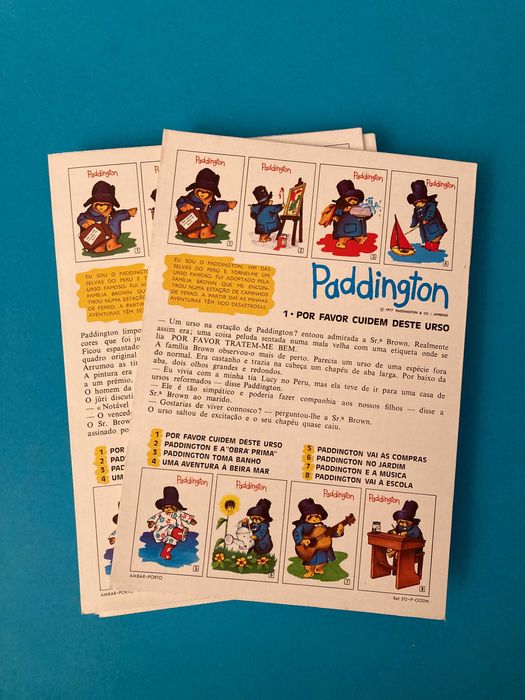 Colecção Completa de 8 Cadernos Escolares do Paddington Anos 70