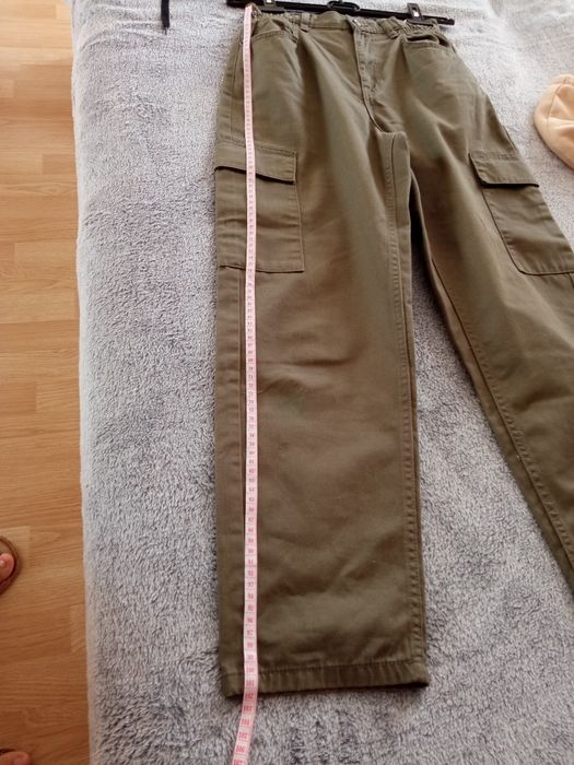 Jeansy cargo  38 bawełna 100%