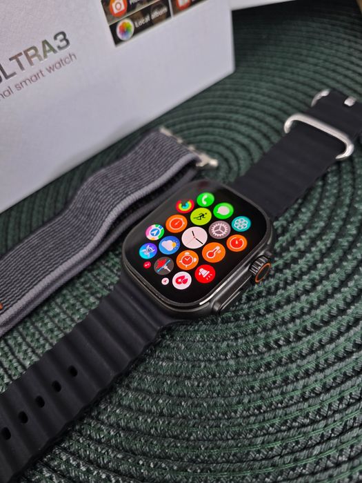 Smartwatch męski HK Ultra3 , AMOLED 2,12” • 2 paski • NOWY