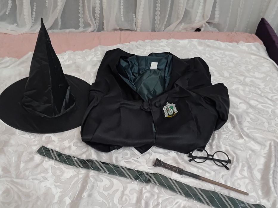 Strój przebranie czarodziej Harry Potter Slytherin 5 części rozmiar L