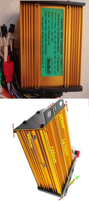 Синусный контроллер wxbull foc 36v 48v 60v 72v 84v 500w-1000w+ ручка