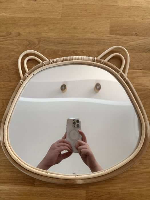 Lusterko dziecięce miś rattan H&M