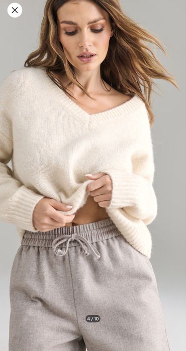 Бежеві штани wide leg sinsay розмір s