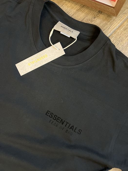 Футболка Essentials Fear Of God чорна та біла футболка Есеншлс