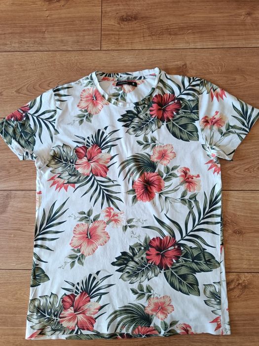 Terranova S bluzka męska t-shirt w kwiaty
