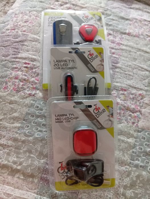 Zestaw lampek rowerowych USB Led