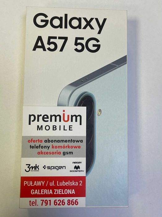 Samsung A57 5G , 128GB, Awesome Cyblue, NOWY, PREMIUM MOBILE Puławy