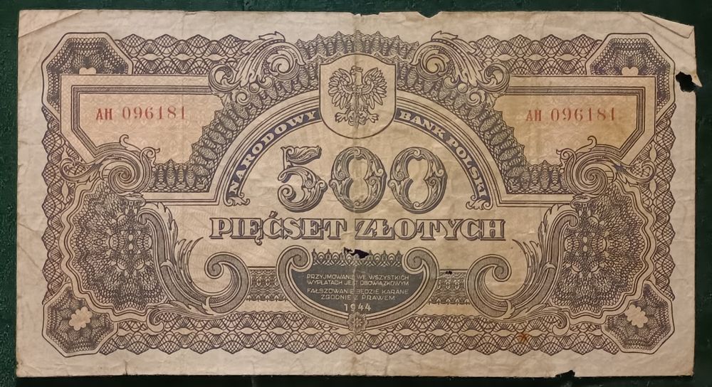 500 zł 1944 Polska prl