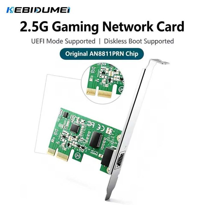 Karta sieciowa LAN Ethernet 2.5Gb PCIe RJ-45 Low Power Windows Linux