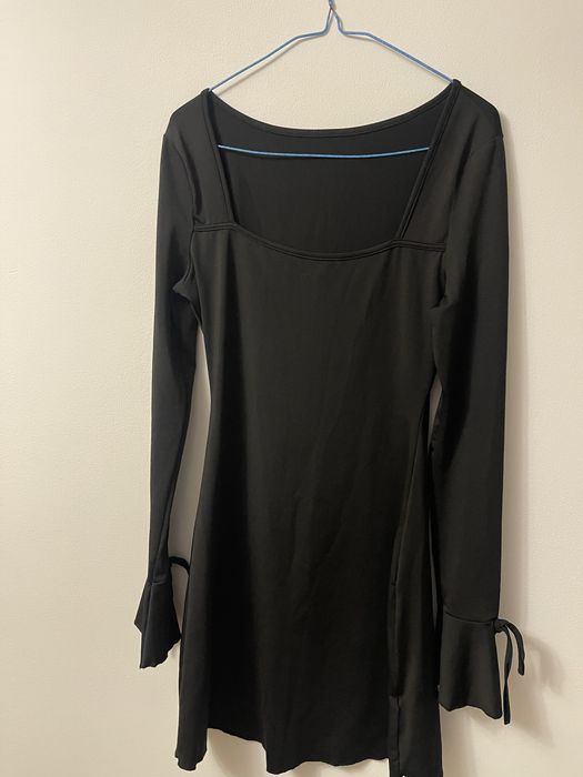 Чорна міні сукня в стилі Oh Polly з завʼязками розмір S