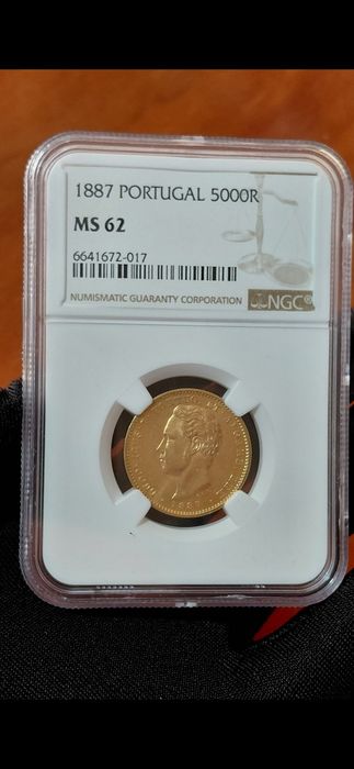 Moedas Ouro 5000 Reis MS 62