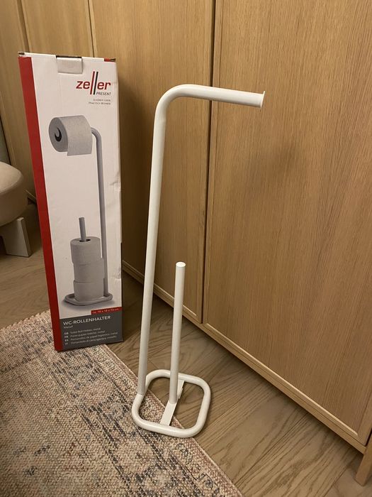 Stojak na papier toaletowy Zeller metalowy biały