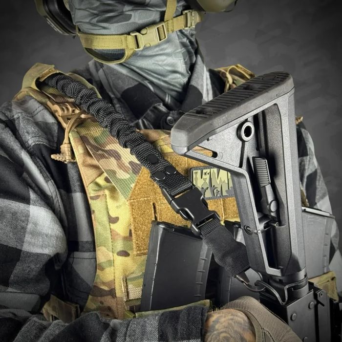 Одноточковий ремінь для зброї з кріпленням до плитоноски (карабін H&K)