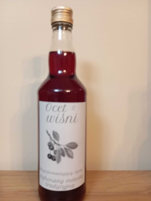 Ocet wisniowy 100 % ocet z owocow wisni naturalny zywy domowy 500 ml