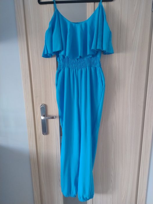 Kombinezon damski  elegancki, niebieski,letni