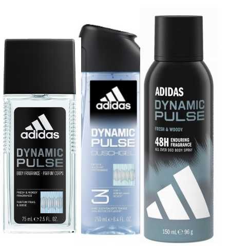 ZESTAW ADIDAS DYNAMIC PULSE 100ml woda perfumowana dla +żel pod prysznic+dezodorant