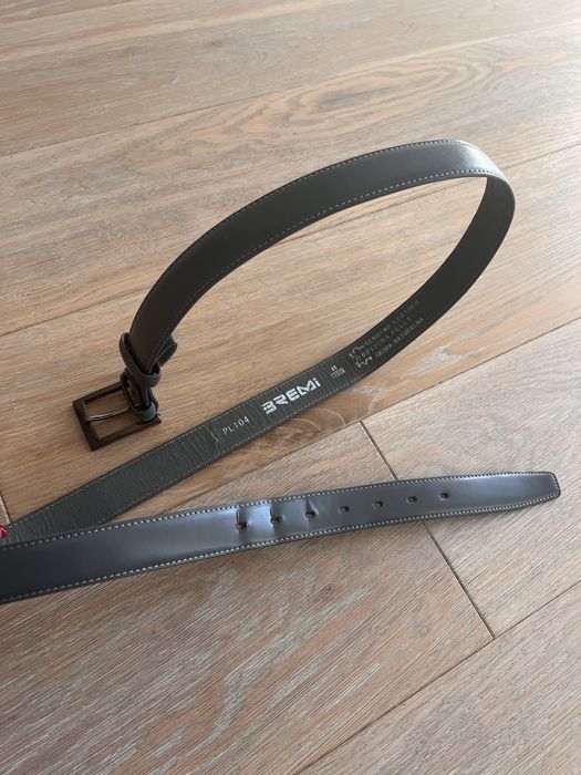 Szary pasek damski skóra PL104