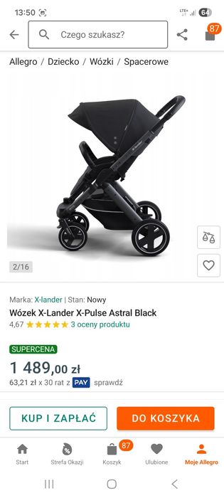 Wózek spacerowy bardzo dobry stan