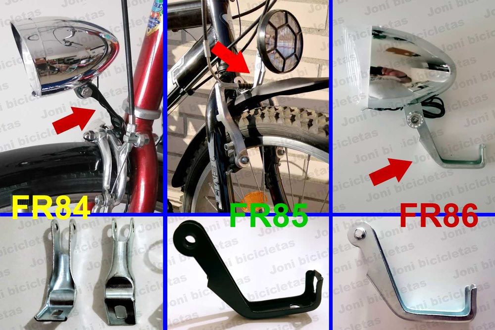 Suportes de farol e suportes de dínamo de bicicleta