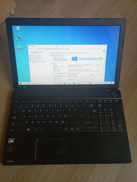 Laptop toshiba 2.0ghz/500gb / 15 cali windows 10 gotowy do pracy