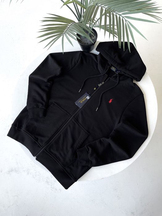 Зіпка поло ральф лаурен чорна/ чорне чоловіче зіп худі ральф лоурен
