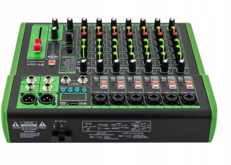 DEBRA Profesjonalny mikser 8-KANAŁOWY DI-8UX, 99 DSP USB MP3 48V OPIS!