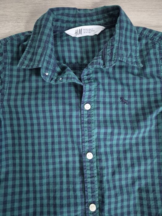 Koszula chłopięca zielona krata H&M rozm. 122